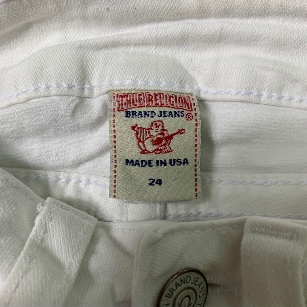 True Religion Julie Skinny Jeans Size 24 White Zip Fly 5-Pocket - Picture 4 of 8